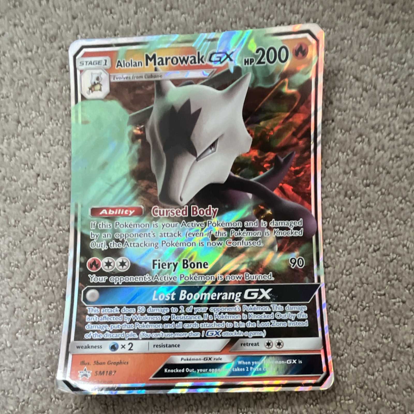 The Pokémon Company Alolan Marowak GX SM187 SM Promos Holo Promo 200HP