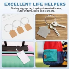 2mm Stainless Steel Wire Keychain 5.9" Coated Aircraft Cable Key Ring Loop