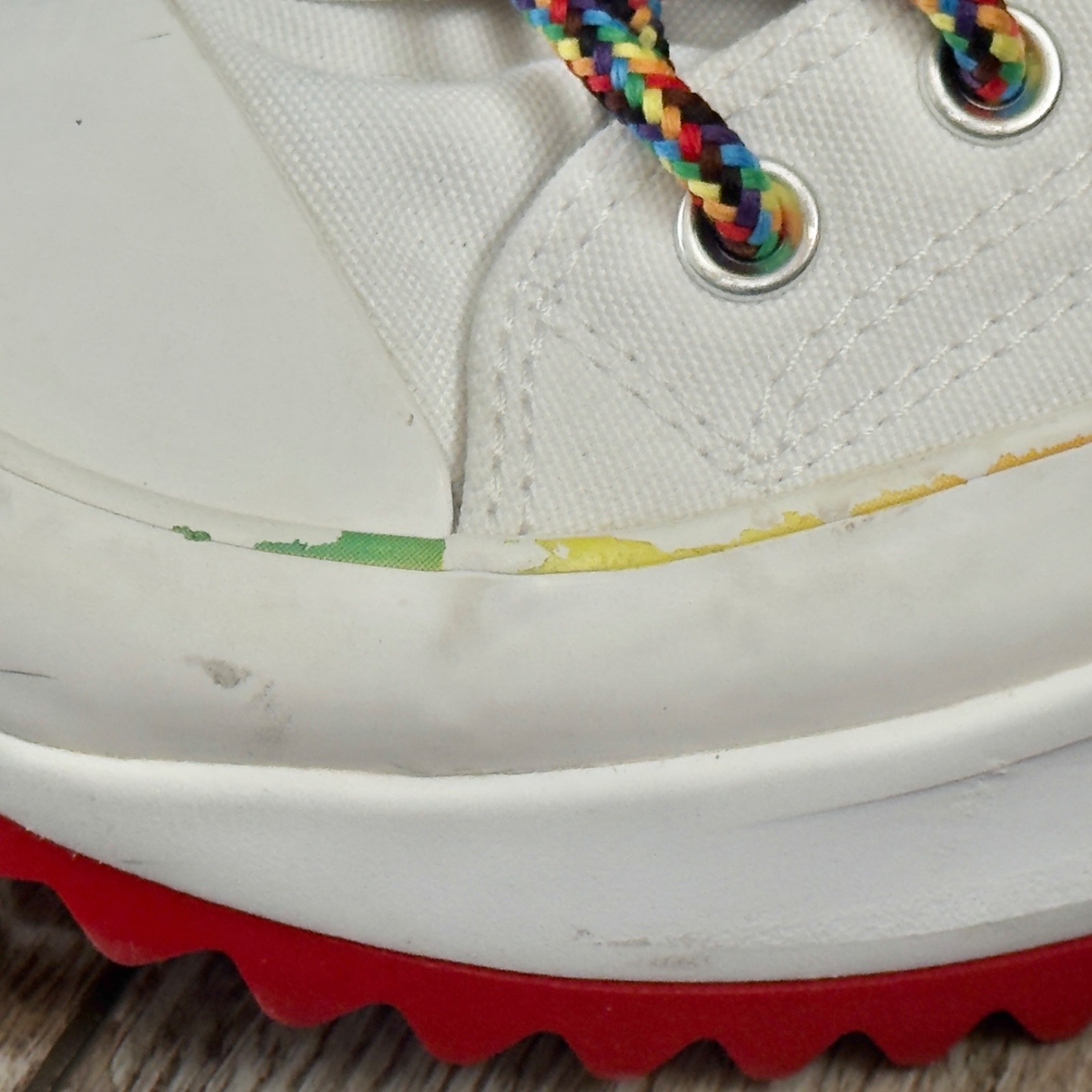 Converse Run Star Hike Hi Mens US 9.5 Womens 11 170824C White Rainbow Pride Read thumbnail 9