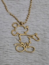 Vintage Disney World Mickey Mouse Chain Necklace gold tone 40" long RARE WDW