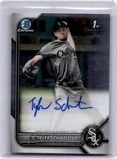 2022 Bowman Draft Chrome Pick Autographs Tyler Schweitzer RC Auto Chicago White