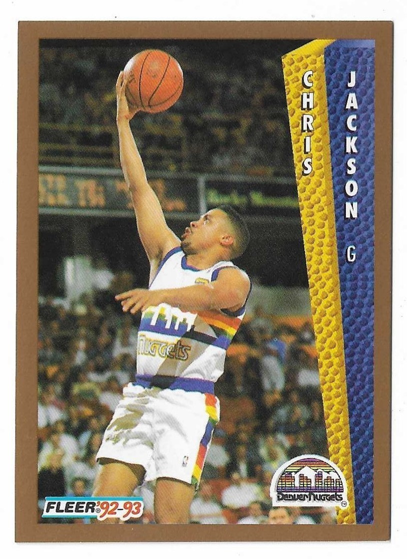 1992-93 Fleer Basketball Chris Jackson Card #57 Denver Nuggets