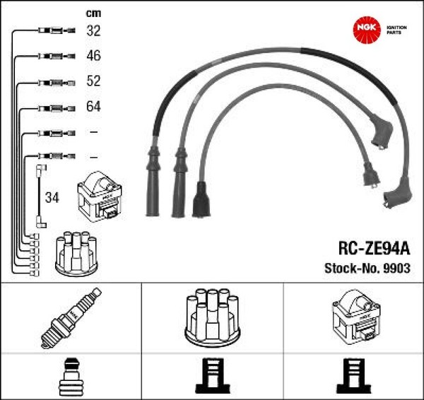 NGK 9903 ZüNdleitungssatz ZüNdkabelsatz ZüNdkabel FüR Mazda-image