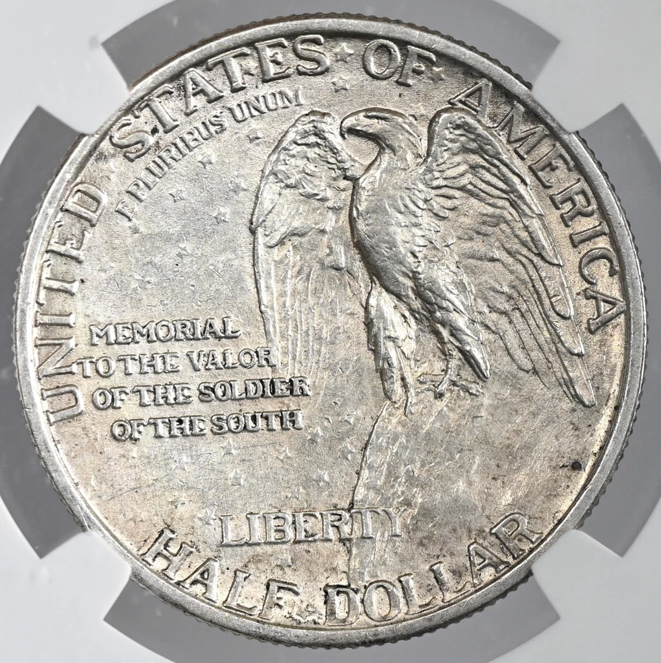1925  50C STONE MOUNTAIN HALF DOLLAR NGC AU DETAILS HARSHLY CLEANED #6877264-036 - Image 3 of 4