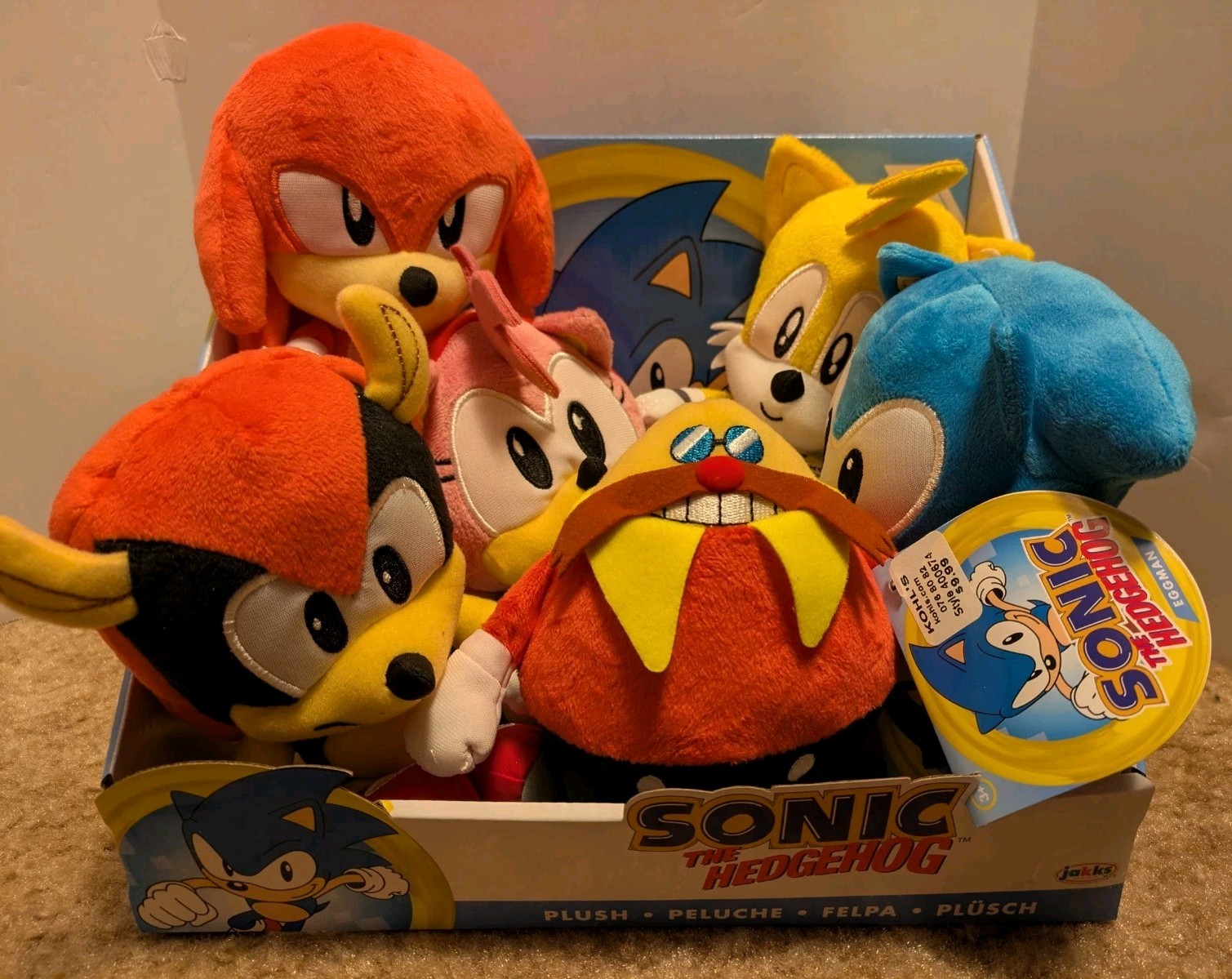 Jakks Pacific Sonic The Hedgehog Plush Lot 2019 New Tags Display