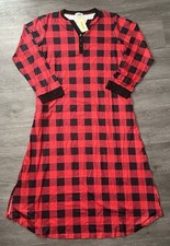Ekouaer Pajamas Red Plaid Gown Medium NWT