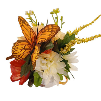 Monarch Butterfly Floral Arrangement Tea Cup POP-IN Party Birthday Get Well Gift