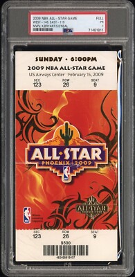 2009 NBA All-Star Game Ticket PSA Kobe Bryant Shaq O'neal MVP