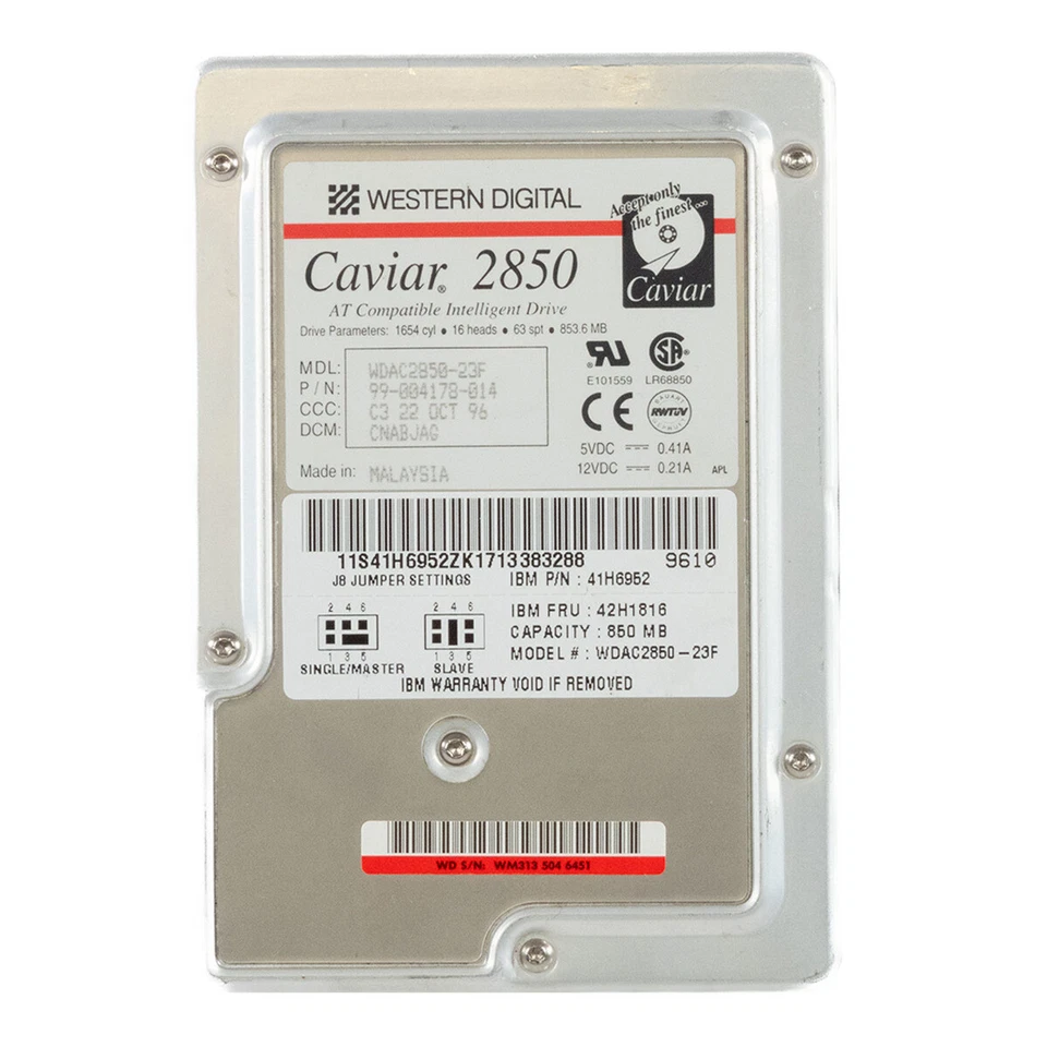 Hard Drive IBM 42H1816 41H6952 WDAC2850-23F 853MB Ata 4.5K 3.5'' - Image 3 of 3