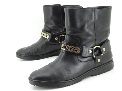 Michael Kors Chaussures Bottes Femmes Bottes Bottines Bottes Taille 40 Cuir Noir - Photo 2 sur 12