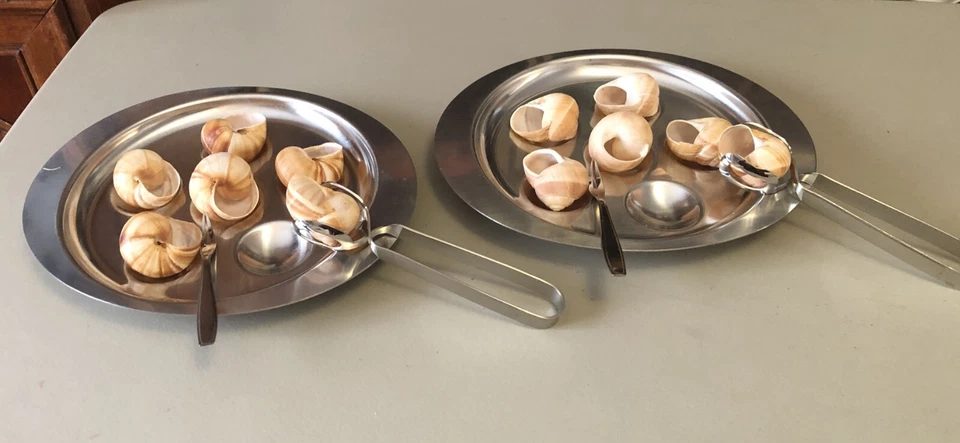 Par de conjuntos para servir escargot com conchas - Imagem 3 de 4