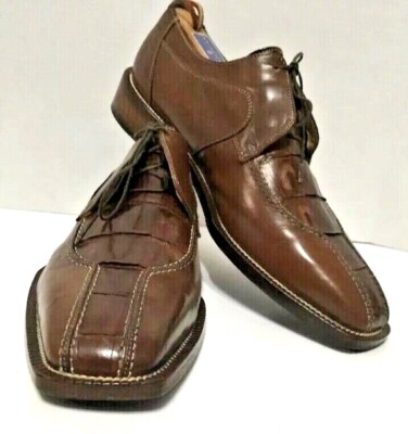 Bottino Genuine Crocodile Oxford Dress Shoes Italy Brown  display picture 2