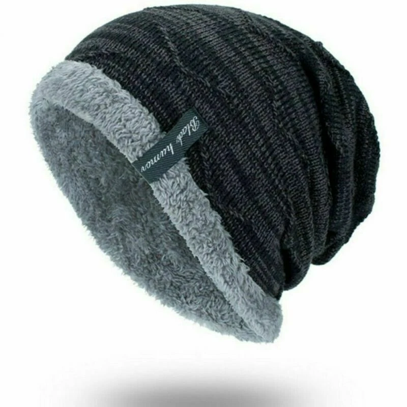 Spikerking Men's Soft Lined Thick Knit Skull Cap Warm Winter Slouchy Beanies Hat