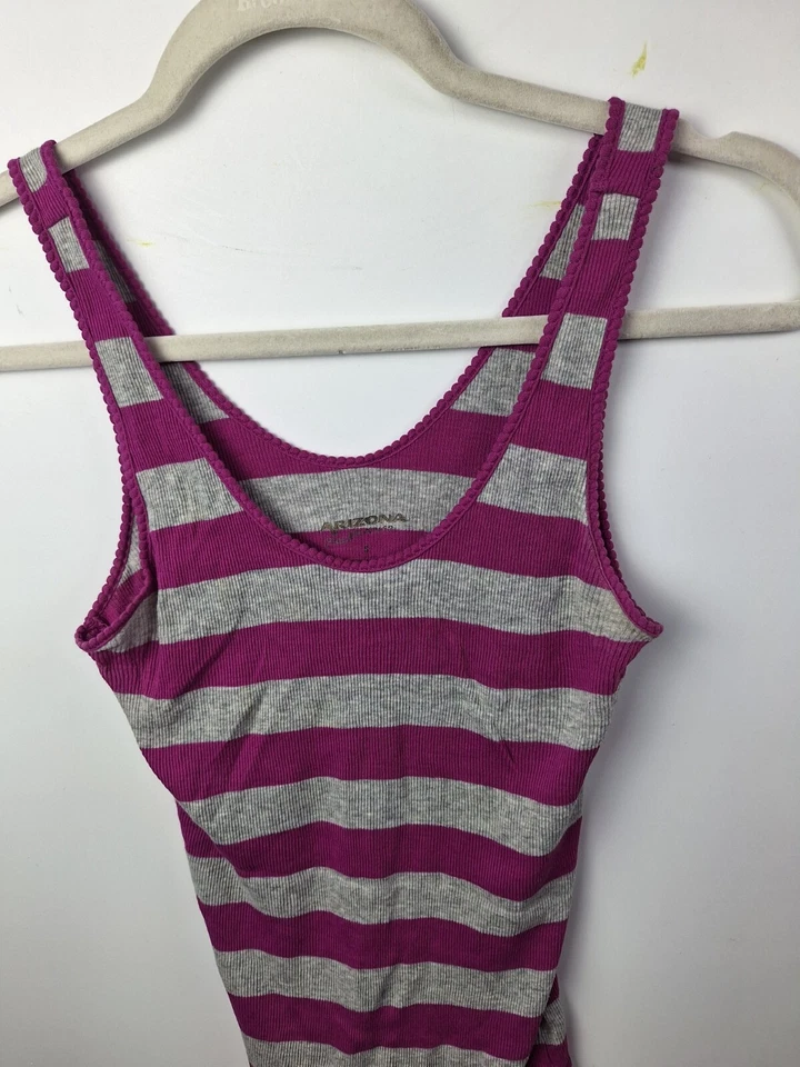 Женская майка Arizona размер S фиолетовая серая в полоску повседневный пуловер без рукавов - Изображение 3 из 4