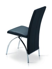 Black Leather Chairs Dining Table Chairs Black Leather Chrome Frame x 2