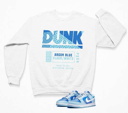 Box Label Argon Sweatshirt to Match Nike Dunk Low Argon / DM0121-400