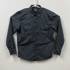 Gibson Trading Company Western Shirt Mens Medium Gray Striped Pearl Snaps