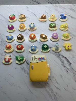 Vintage V Tech 0715 ABC Food Fun Interactive kids Toy Yellow Ivory Working F43