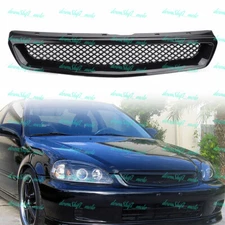For 99-00 Honda Civic EK JDM Type-R Style Black Mesh ABS Front Hood Grille Grill