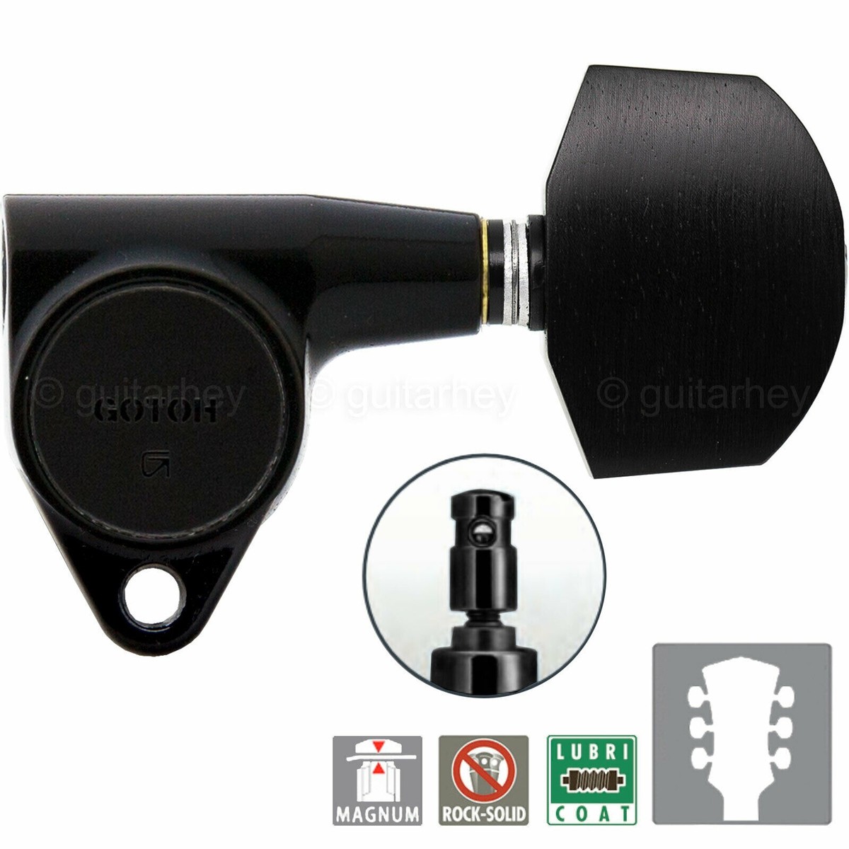 NEW Gotoh SG301-EN01 MG L3+R3 LOCKING Tuners Set Large EBONY 