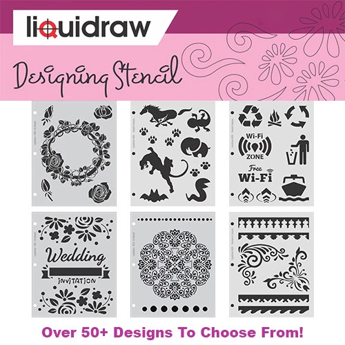 LIQUIDRAW A4 Layering Stencils Scrapbooking Flower Craft Painting Letter Stencil Template