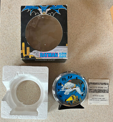BATMAN ALARM CLOCK (1989 Bright Ideas Toys) -- Complete in Box -- Vintage