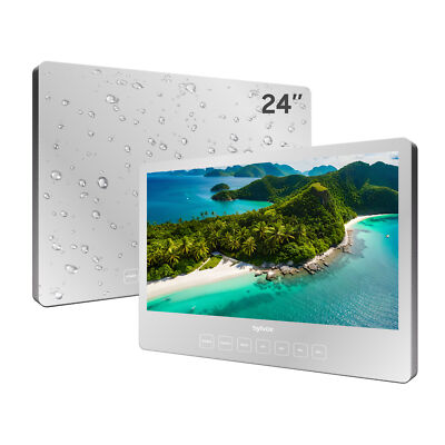 SYLVOX 24'' Smart TV For Bathroom Google TV IP66 Waterproof TV Bathtub Hotel