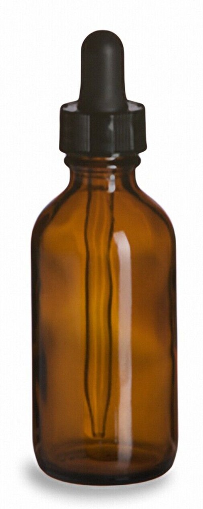 AMBER GLASS Bottles  2 oz (60 ml) with Glass Droppers (6-12-24-48 count)