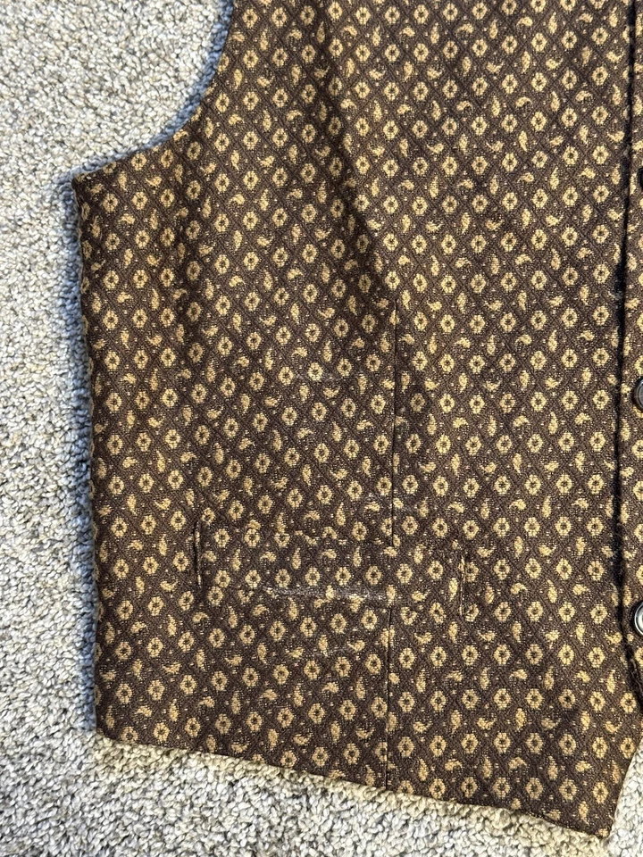 Le Collezioni Structure Vest Men’s Sz L Brown Wool Blend Made In Italy Formal - Image 4 of 4