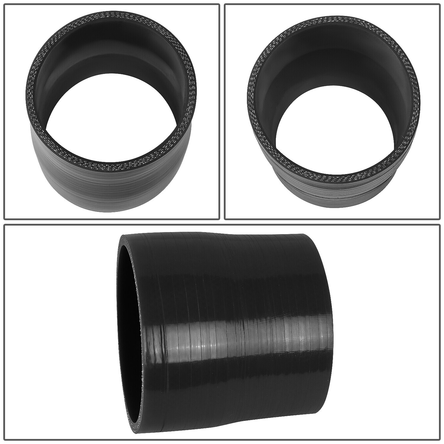 45-Degree Silicone Reducer Coupler - 2.0" To 2.5" 4-Ply Black Hose For Performance