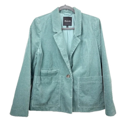 Madewell Corduroy Crop Dorset Blazer Faded Shale Size Medium