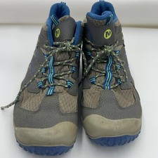 Merrell Chameleon 7 Access Mid Waterproof Hiking Boots Boys 7M Youth Gray Blue