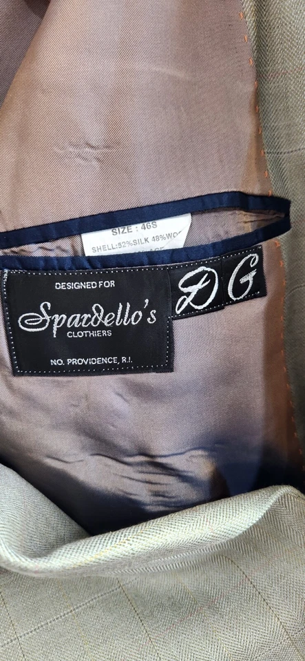 Abrigo deportivo traje chaqueta Perry Ellis for Spardello's beige a cuadros para hombre talla 46S Foto 2 de 4