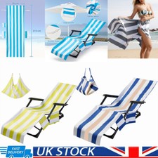 Lounge Beach Chair Towel  W/ Pockets Outdoor Sun Lounger Cover Pool Chair Towels