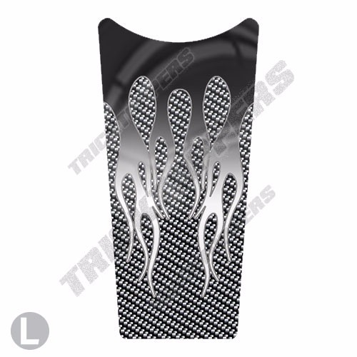 Silver Metal Skull Gas Tank Dash Panel Decal For 87-07 Harley Touring Models