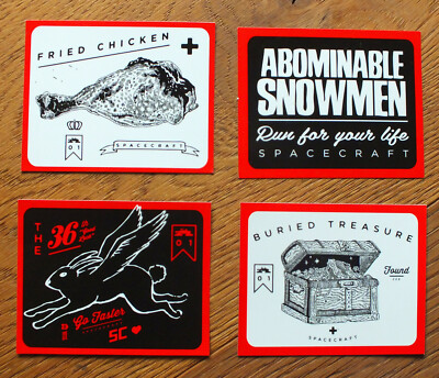 4 X Sticker Spacecraft Snowcat Snowboard Ski Aufkleber Outdoor MTB