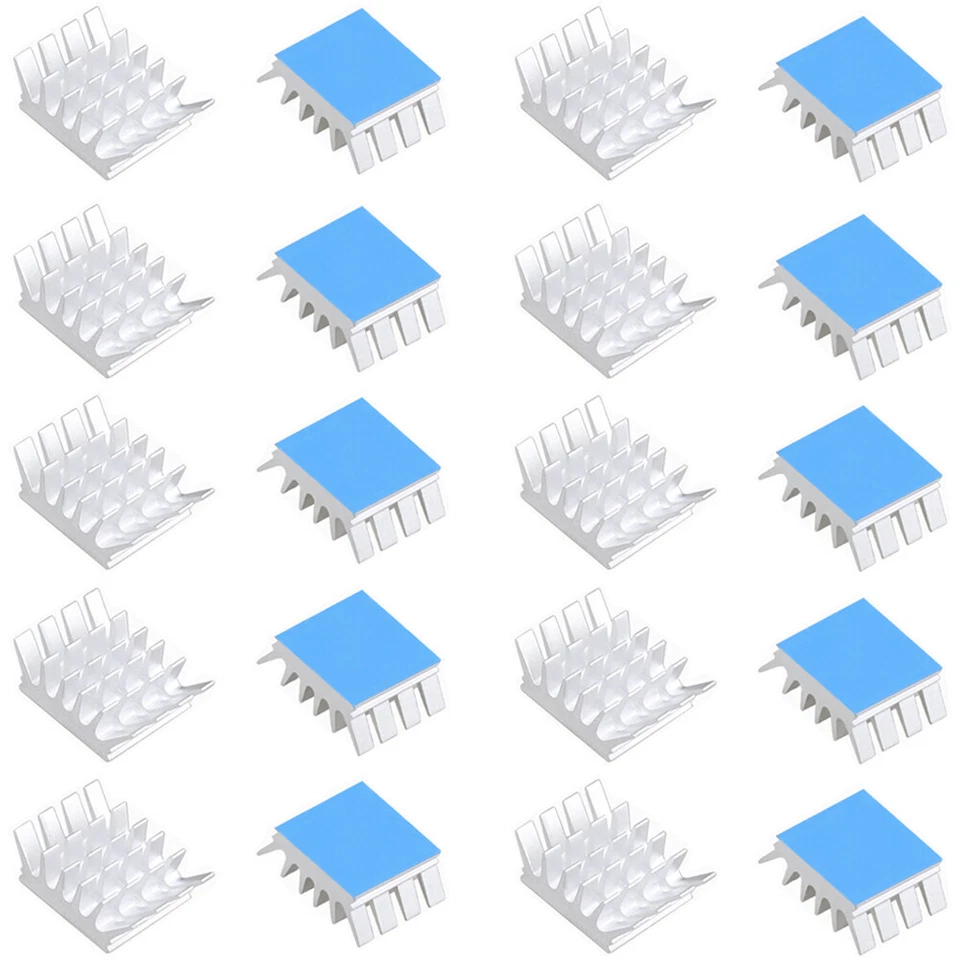 30/50/100pcs 13x14x6.5mm Aluminium Heatsink Thermal Tape Assembled forCPU,IC,LED - Image 2 of 3