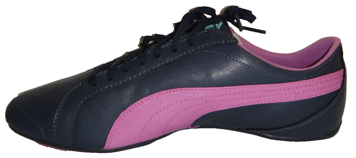 PUMA Asha Alt Shine Flat Lace-up Sneakers Blue Purple Leather