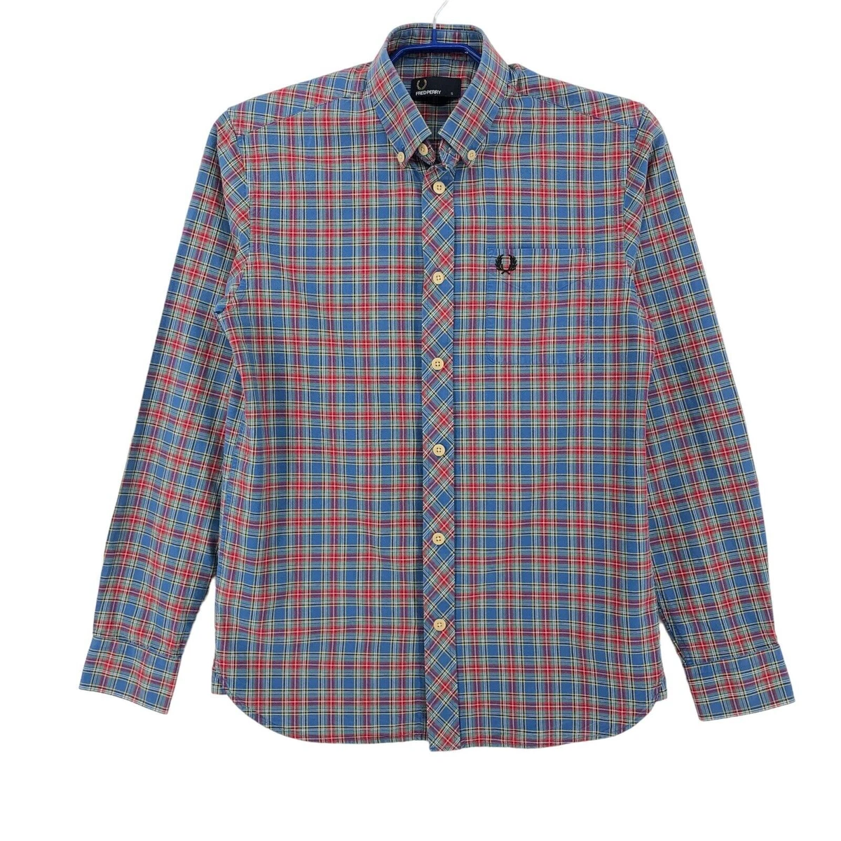 Chemise Fred Perry Classique à Carreaux Manches Courtes - Taille M, Coton, Occasion