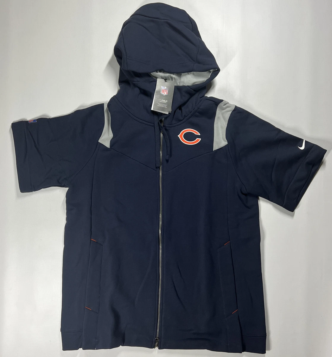 Men s Chicago Bears Nike Sideline Showout Short Sleeve Full Zip