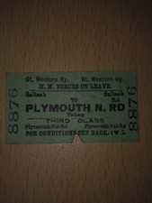 G, W, R,   RAILWAY  TICKET  (  SALTASH  TO  PLYMOUTH N, RD, )