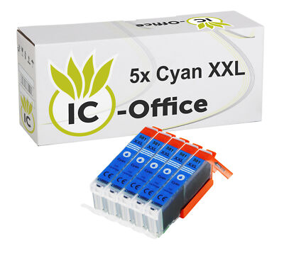5 Druckerpatronen für Canon CLI581 Blau XXL Pixma TS705a Ts8351a TR7550 Ts8350a