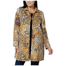 IMAN Global Chic Luxe Faux Suede Topper Neutral Scroll