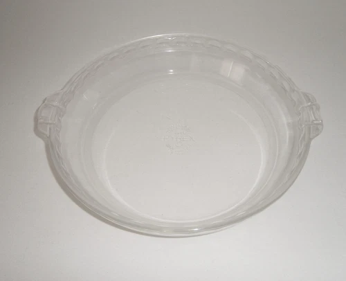Vintage PYREX #229 Clear 9.5"  Pie Plate Fluted Edge Made In USA
