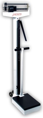 Detecto 338 Weigh Beam Eye-Level Physician Scale, Height Rod, Wheels 400lb x 4oz