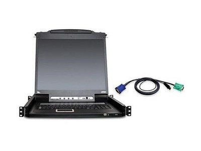 Aten CL5708MUKIT 8-Port 17in Single Rail LCD KVM Console Bundle