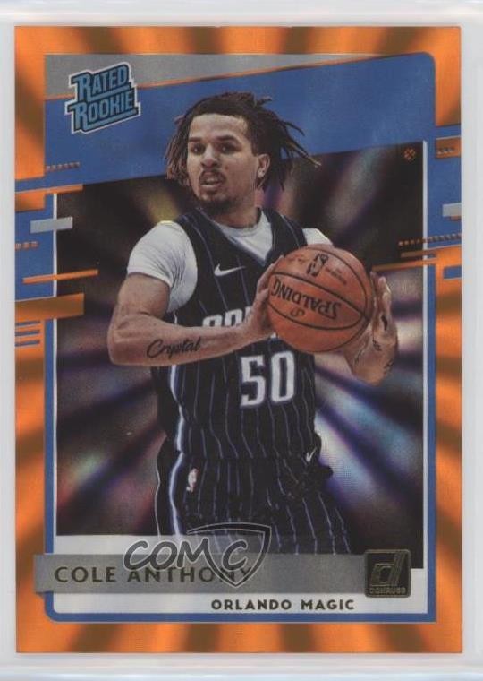 2020-21 Panini Donruss Rated Rookies Orange Laser Cole Anthony #208 0u2j