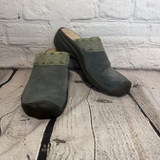 Keen Womens Suede Clog Mule Green Comfort Travel Slip On Casual Shoes Size 6.5