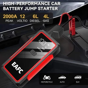 EAFC Jump Starter Power Bank 12V Booster for Car Start 2000A 1000A Battery Quick