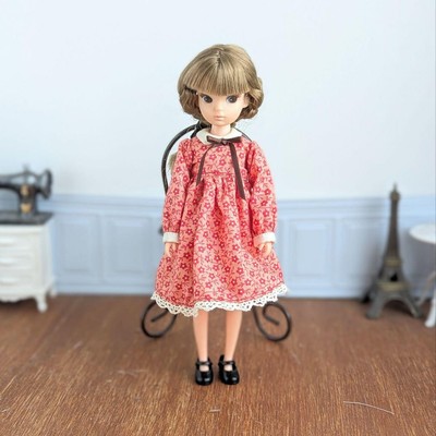 1527 [ed First Licca-chan] Red Floral ONE PIECE * Licca-chan Outfit
